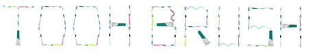 Toothbrush word made of toothbrushes and toothpasteの写真素材