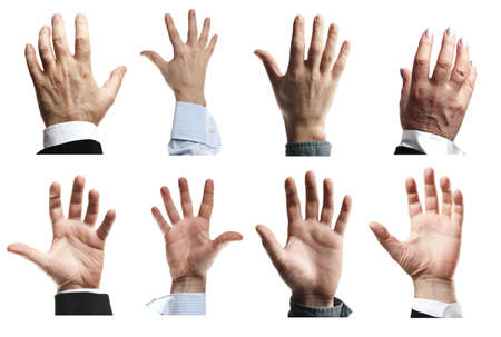 Business people hands asking for helpの写真素材