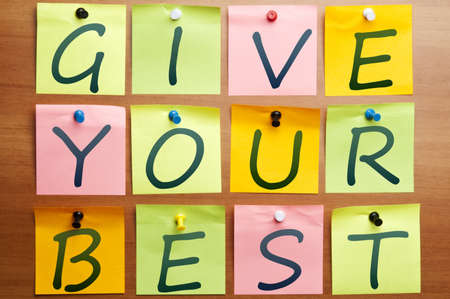 Give your best made by post itの写真素材