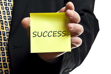 Success post it in business man handの写真素材