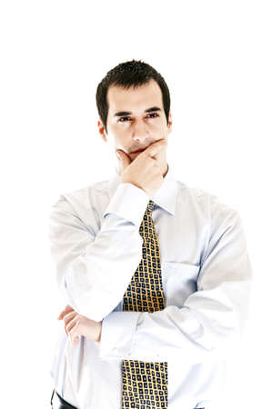 Close-up to business man thinkingの写真素材