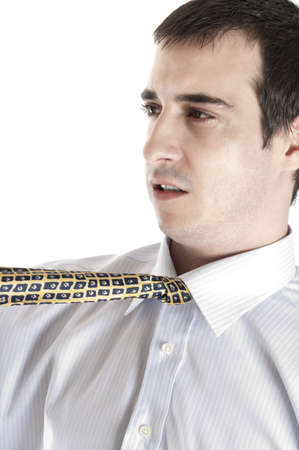 Isolated young business man portraitの写真素材