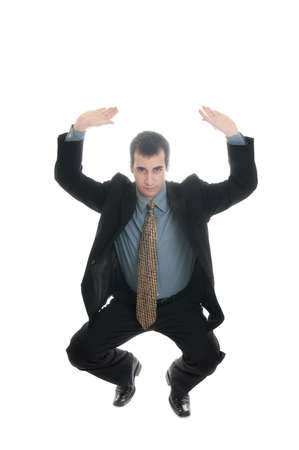Isolated business man on whiteの写真素材