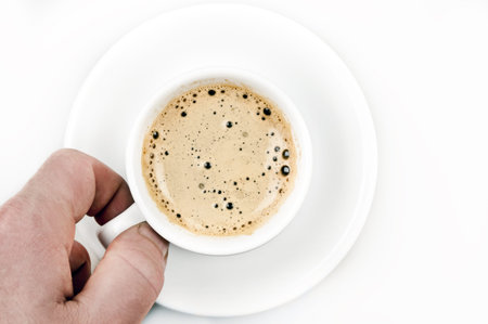 Close-up to cup of coffeeの写真素材