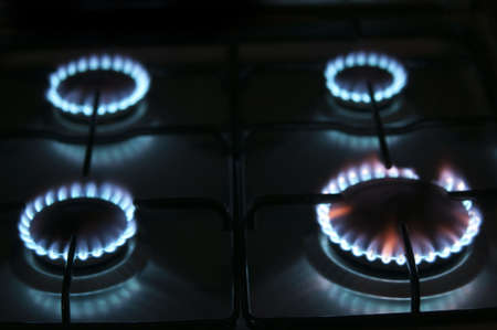 Close-up to cooker with flameの写真素材