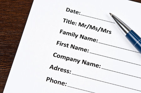 Identification form and a pen