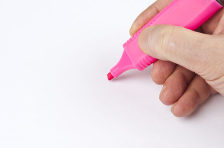 Man hand write with marker pen