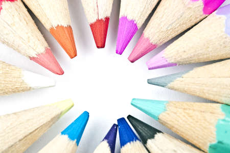 Group of different colorful pencilsの写真素材