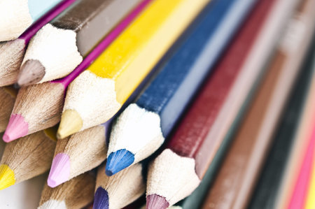 Group of different colorful pencils