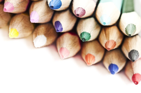 Group of different colorful pencils