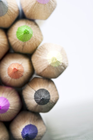 Group of different colorful pencils