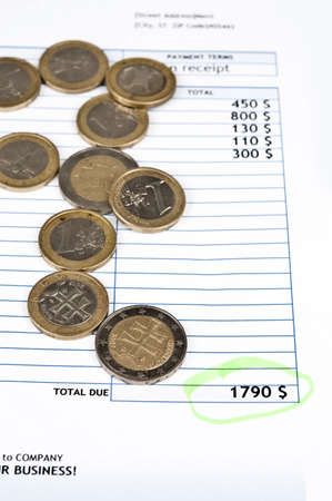 Financial paper and office toolsの写真素材