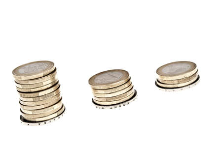 Euro coin on white backgroundの写真素材