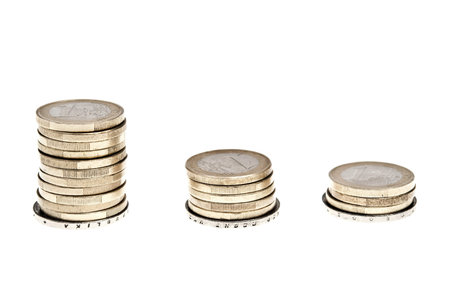 Euro coin on white background