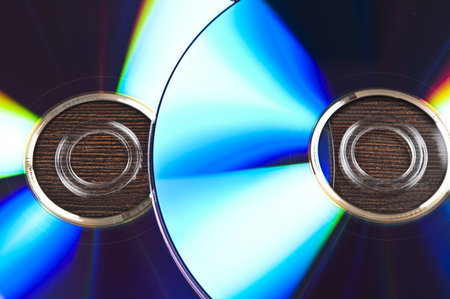 Group of conputer compact discsの写真素材