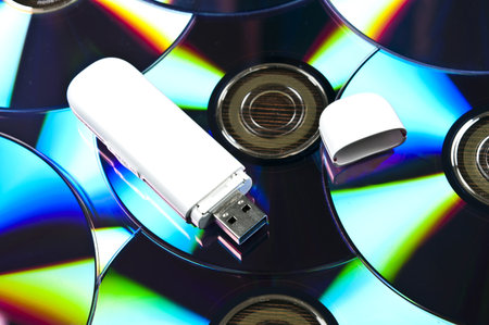Usb stick on group of cd