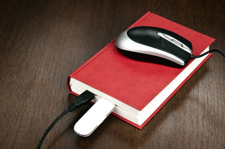 Electronic book concept on deskの写真素材