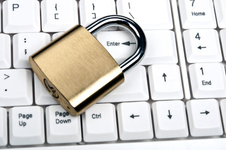 Lock on an white keyboard