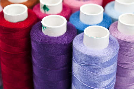 Colorful thread group close upの写真素材