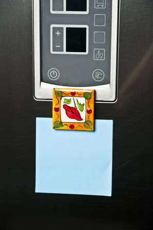 Refrigerator empty note close-upの写真素材