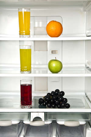 Refrigerator close up with juiceの写真素材
