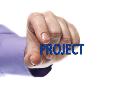 Project word in male handの写真素材