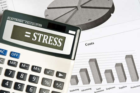 Stress word on electronic calculatorの写真素材