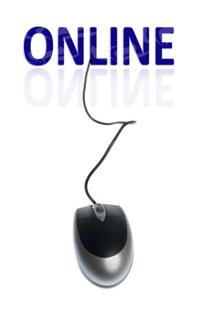 Online word connected with pc mouseの写真素材