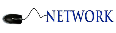 Network word connected with pc mouseの写真素材