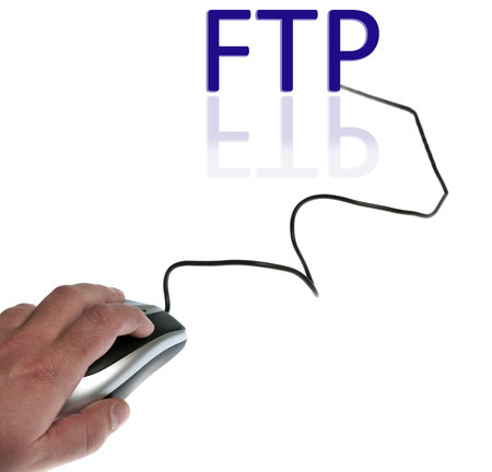 Ftp word connected with pc mouse