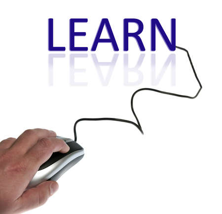 Learn word connected with pc mouseの写真素材