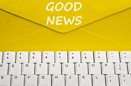Good news message on envelopeの写真素材