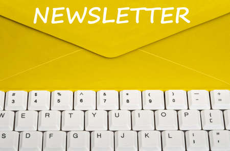 Newsletter message on envelopeの写真素材