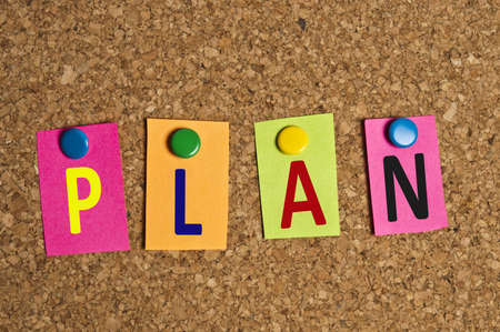 Plan word made of post itの写真素材