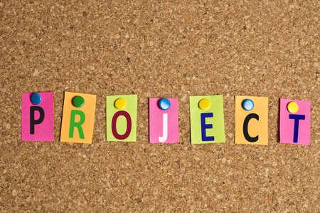 Project word made of post itの写真素材
