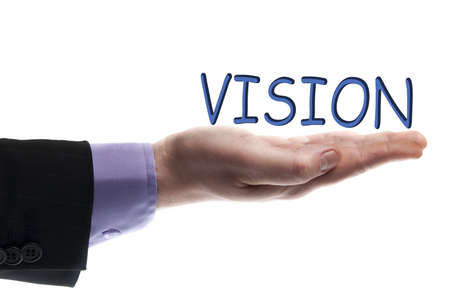 Vision word in male handの写真素材