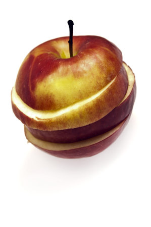 Isolated red apple  on whiteの写真素材