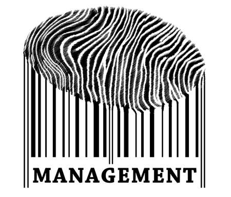 Management on barcode with fingerprintの写真素材