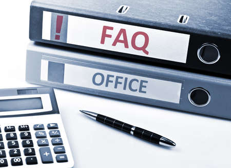 Faq write on folder and office toolsの写真素材