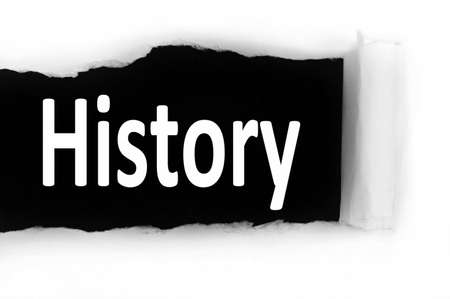 History word discovered under paperの写真素材