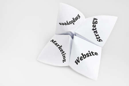 Business importance domains on fortune teller paperの写真素材