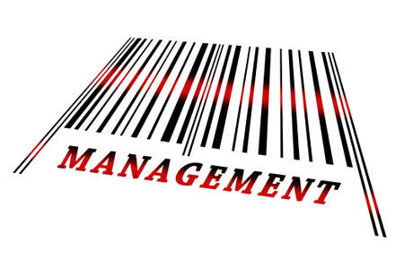 Management word on barcode scannedの写真素材