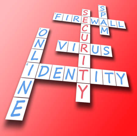 Security red word on crosswordの写真素材