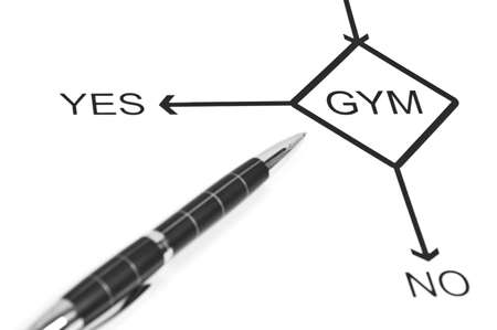 Yes or No to choose Gymの写真素材