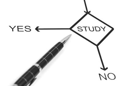 Yes or No to choose Studyの写真素材