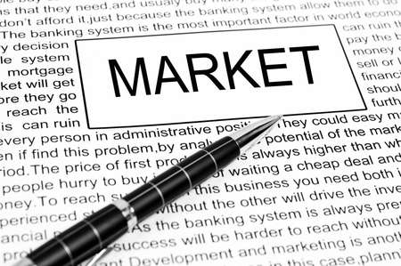 Market word on business pageの写真素材