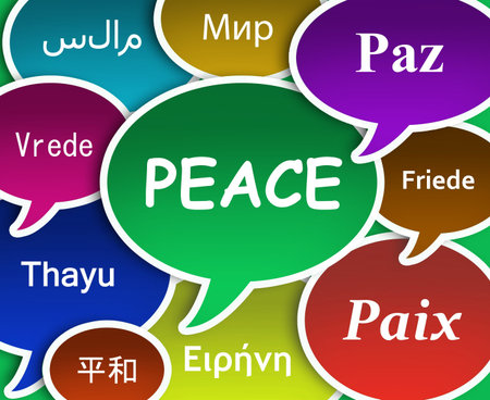 Illustration of Peace in many languages