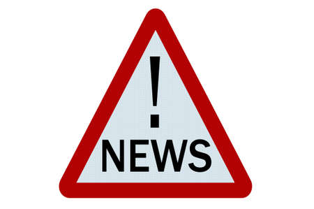 News sign illustration on white backgroundの写真素材