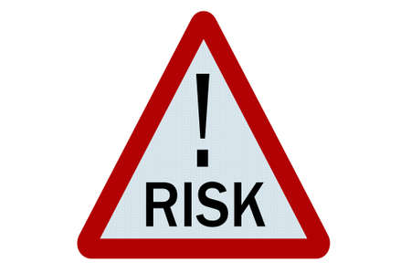Risk sign illustration on white backgroundの写真素材