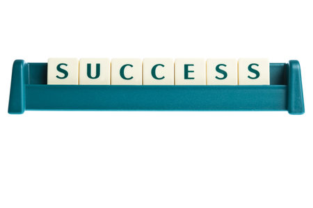 Success word on isolated letters boardの写真素材